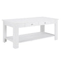 Table basse à double tiroir avec étagère