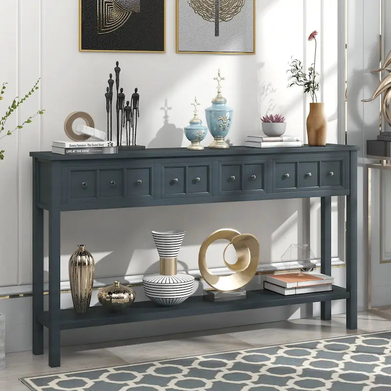 Console d'entrée style ferme, table d'appoint pour canapé