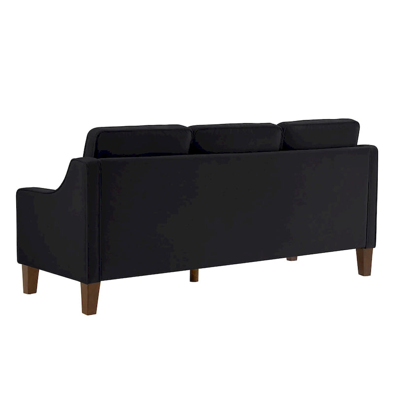 Canapé moderne avec accoudoir incurvé et pieds en bois - 29.00 x 74.00 x 34.25