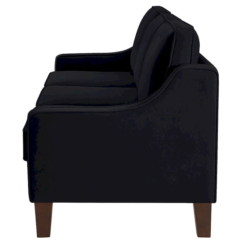 Canapé moderne avec accoudoir incurvé et pieds en bois - 29.00 x 74.00 x 34.25