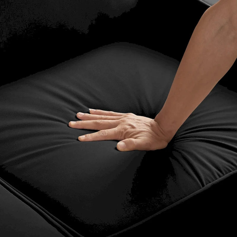 Canapé moderne avec accoudoir incurvé et pieds en bois - 29.00 x 74.00 x 34.25