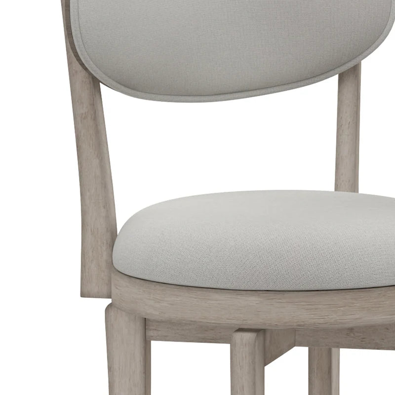 Tabouret de bar pivotant rembourré en bois - 97,16 cm de hauteur x 50,8 cm de largeur x 44,45 cm de profondeur ; hauteur d'assise : 64,77 cm.