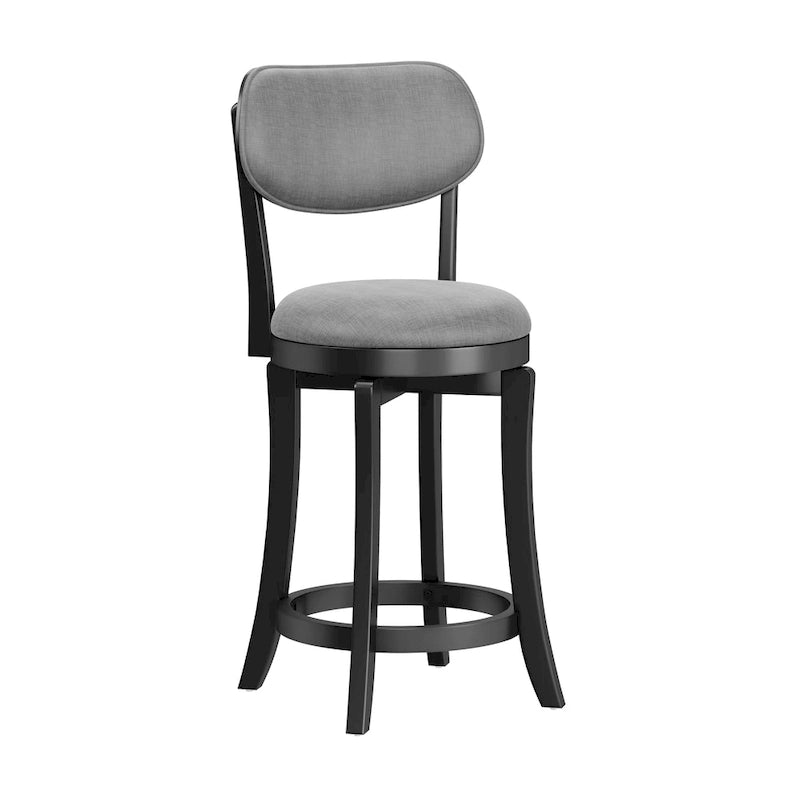 Tabouret de bar pivotant rembourré en bois - 97,16 cm de hauteur x 50,8 cm de largeur x 44,45 cm de profondeur ; hauteur d'assise : 64,77 cm.