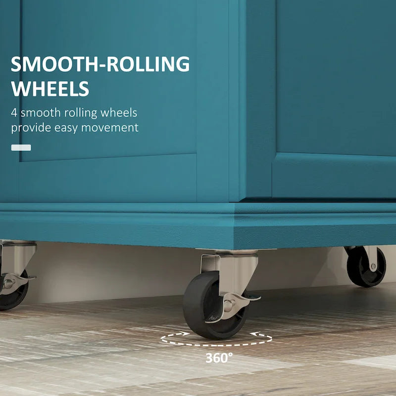 Îlot de cuisine roulant, desserte de cuisine mobile, comptoir et tiroirs en acier inoxydable, gris