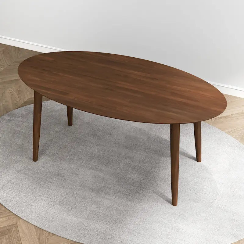 Table à manger ovale en bois massif de style médiéval, 67 pouces