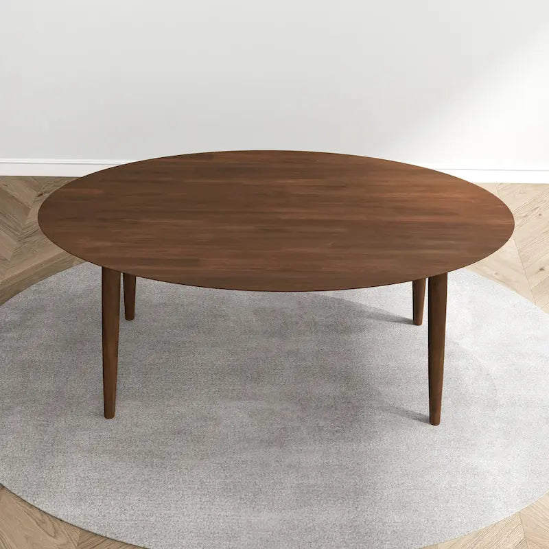 Table à manger ovale en bois massif de style médiéval, 67 pouces