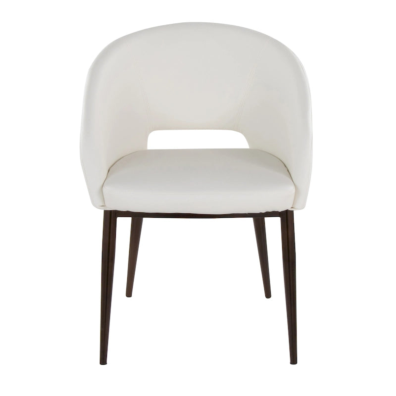 Chaise de salle à manger tapissée avec des pieds en métal en laiton