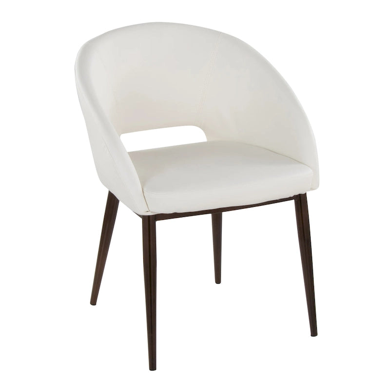Chaise de salle à manger tapissée avec des pieds en métal en laiton