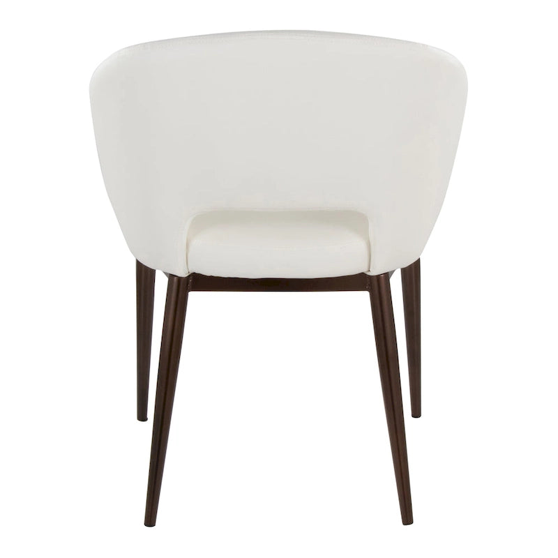 Chaise de salle à manger tapissée avec des pieds en métal en laiton