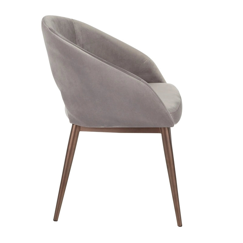 Chaise de salle à manger tapissée avec des pieds en métal en laiton