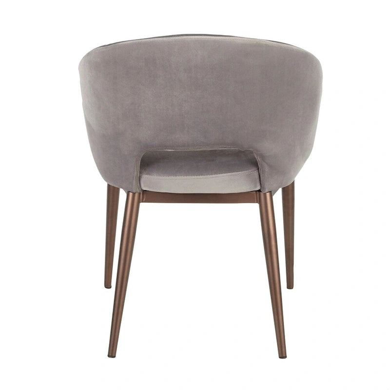 Chaise de salle à manger tapissée avec des pieds en métal en laiton