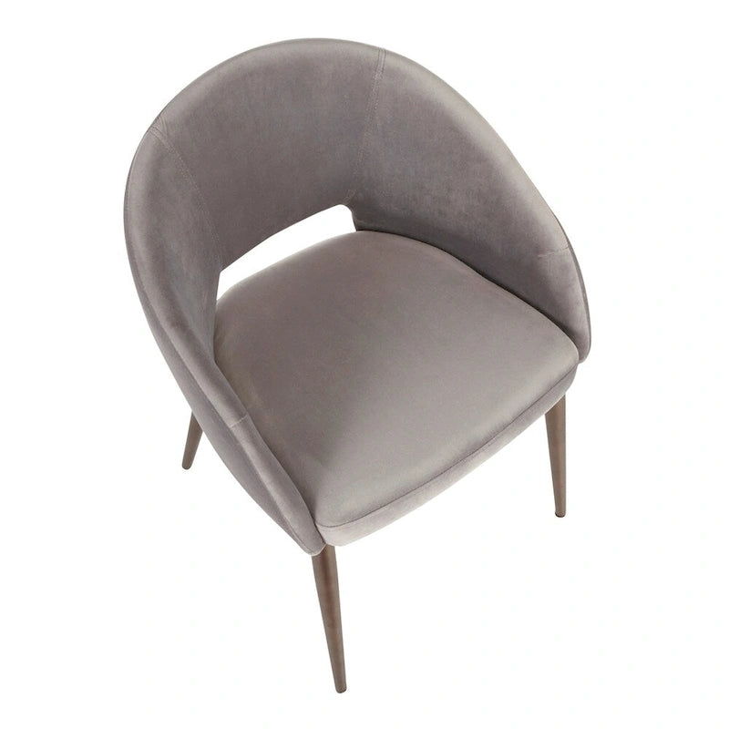 Chaise de salle à manger tapissée avec des pieds en métal en laiton