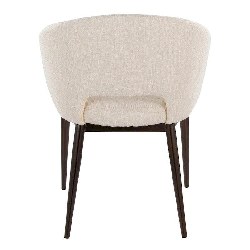 Chaise de salle à manger tapissée avec des pieds en métal en laiton
