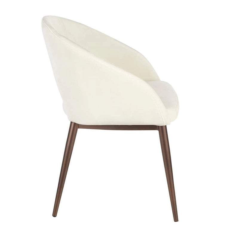 Chaise de salle à manger tapissée avec des pieds en métal en laiton