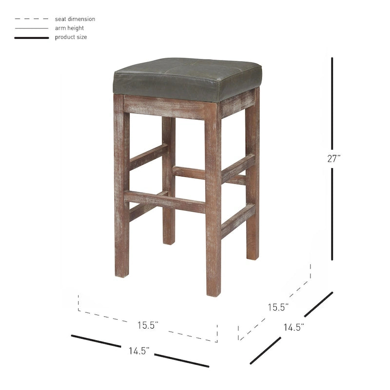 Tabouret de bar sans dossier en similicuir
