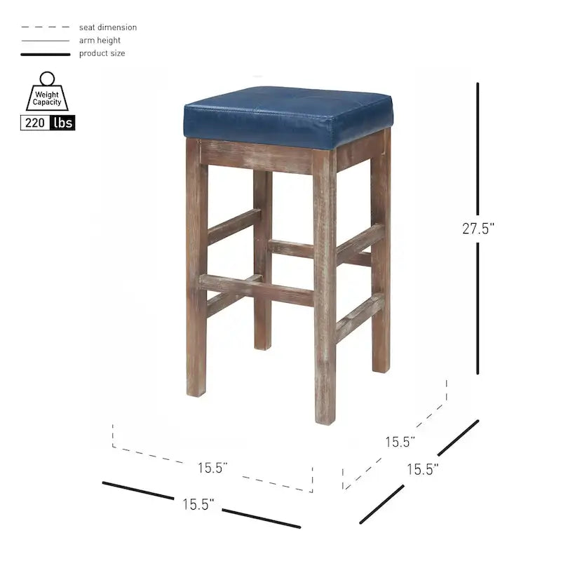 Tabouret de bar sans dossier en similicuir
