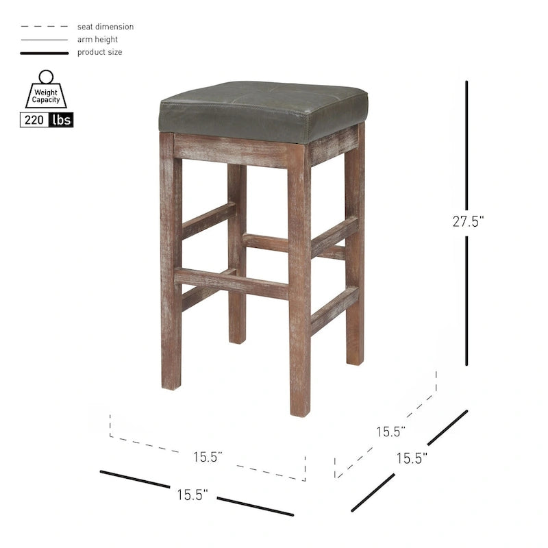 Tabouret de bar sans dossier en similicuir