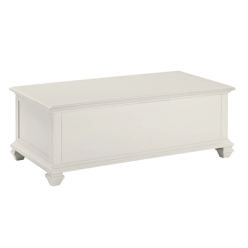 Table basse relevable blanc cassé style ferme moderne