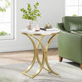Table d'appoint ronde or et blanc Table d'appoint moderne petite Table basse d'appoint C