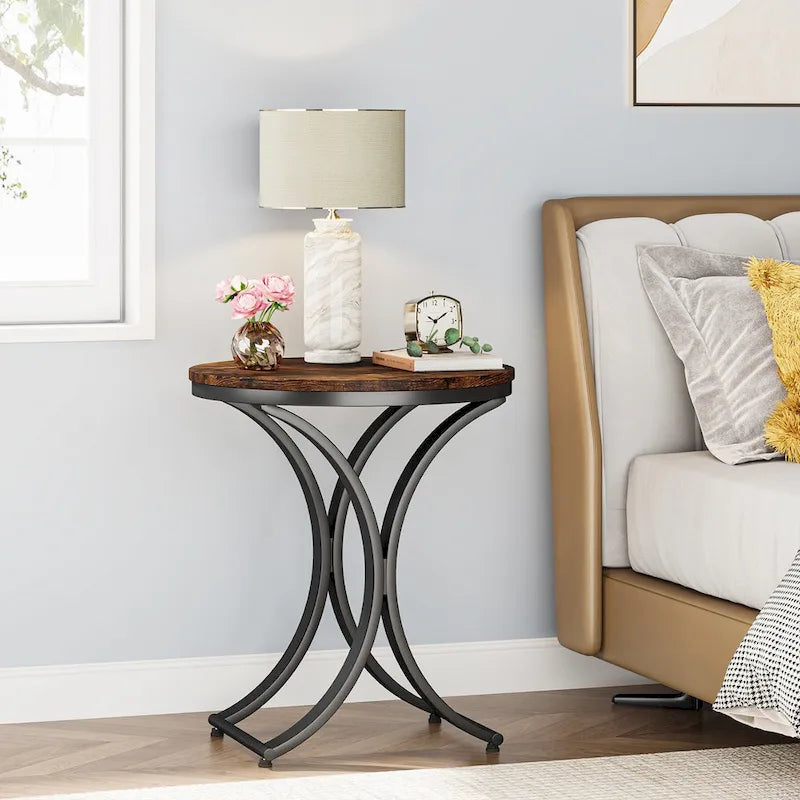 Table d'appoint ronde or et blanc Table d'appoint moderne petite Table basse d'appoint C