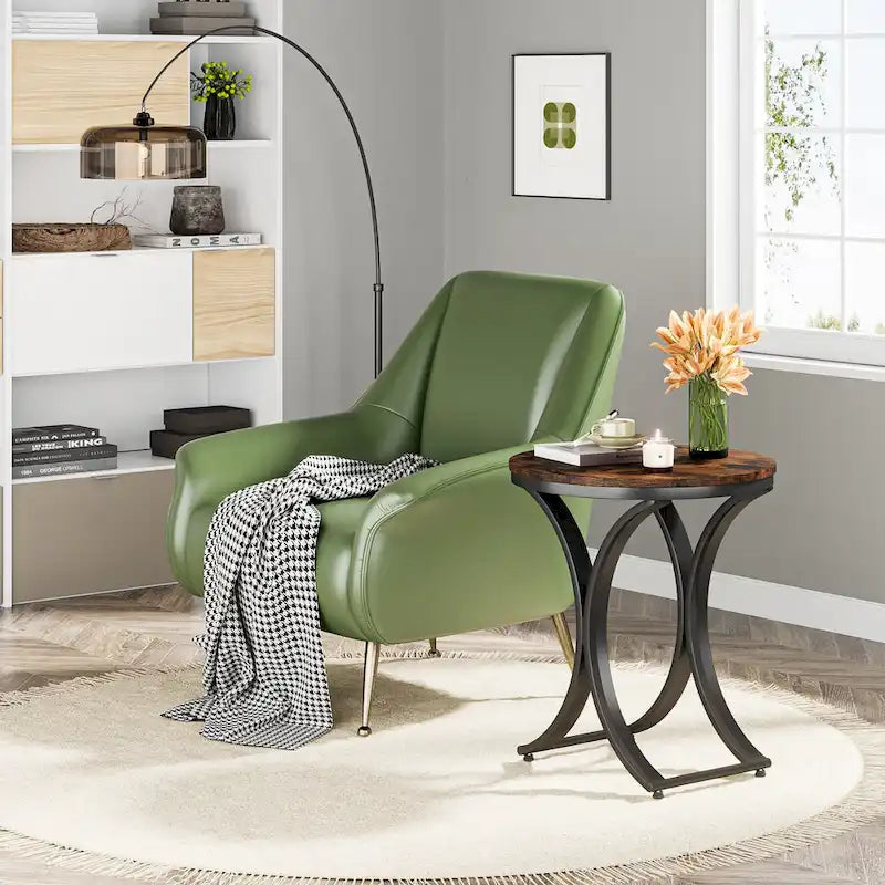 Table d'appoint ronde or et blanc Table d'appoint moderne petite Table basse d'appoint C