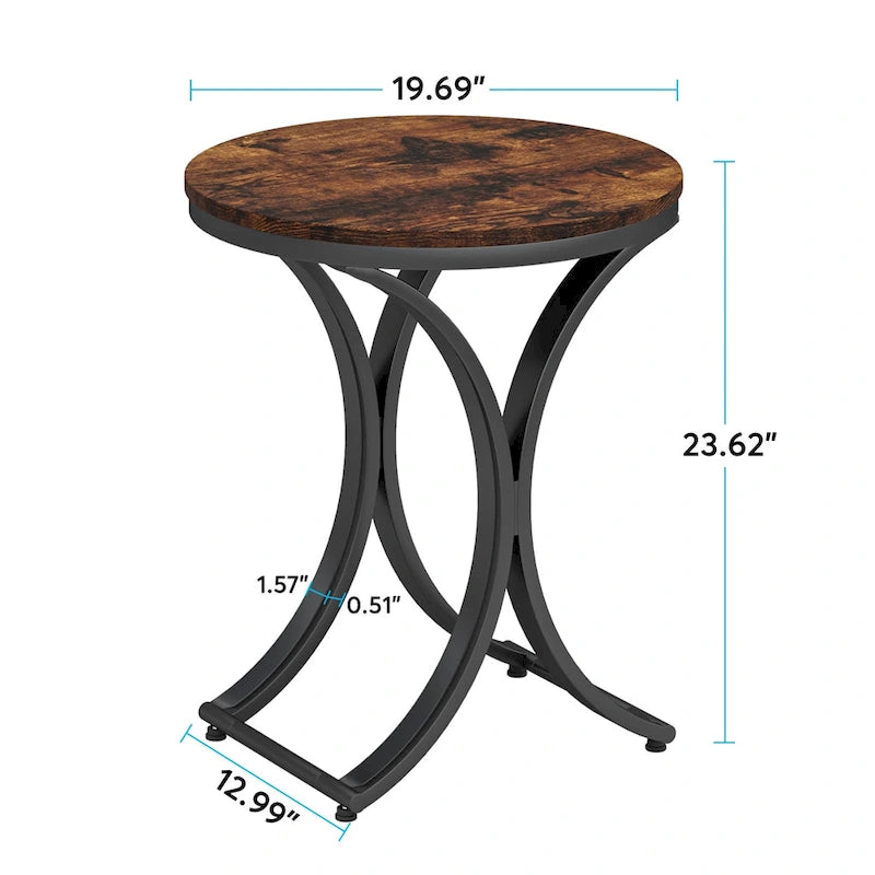 Table d'appoint ronde or et blanc Table d'appoint moderne petite Table basse d'appoint C