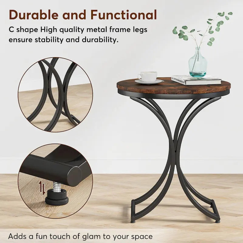 Table d'appoint ronde or et blanc Table d'appoint moderne petite Table basse d'appoint C