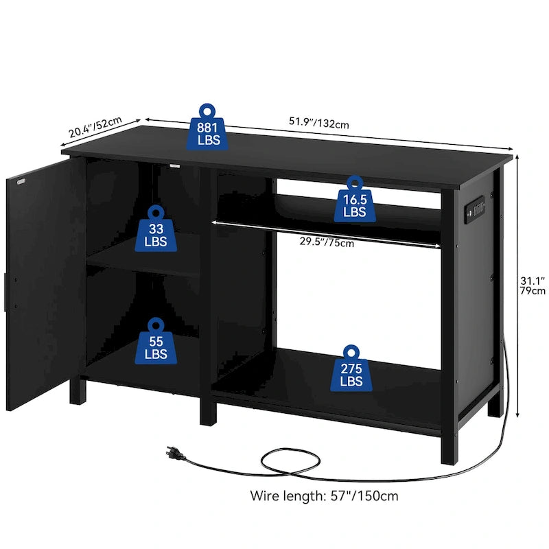 Meuble d'aquarium pour aquariums de 200-280 litres, avec bande lumineuse RVB