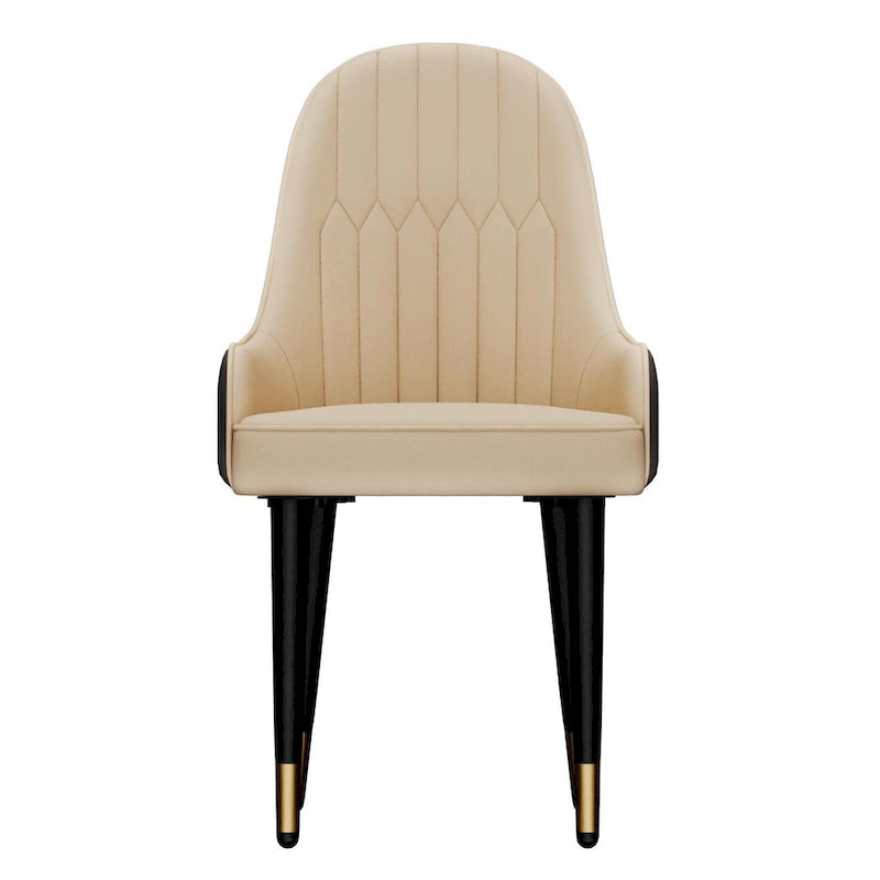 Lot de 2 chaises de salle à manger modernes en cuir microfibre et silicone, pieds en métal - 52x49x90 cm