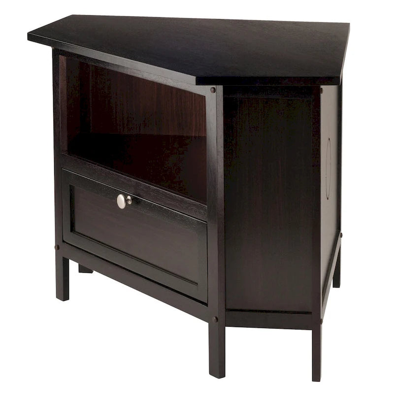 Meuble TV d'angle et meuble multimédia, brun expresso