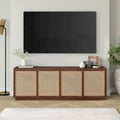 Un meuble TV rectangulaire, adapté aux téléviseurs d'une largeur maximale de 78 à 70 pouces.