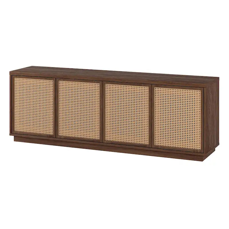 Un meuble TV rectangulaire, adapté aux téléviseurs d'une largeur maximale de 78 à 70 pouces.