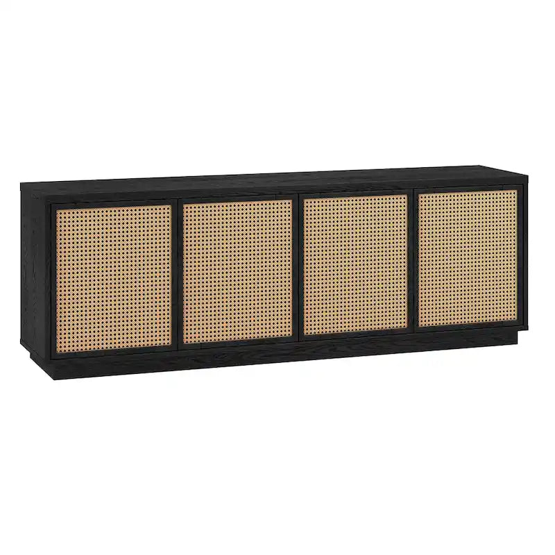 Un meuble TV rectangulaire, adapté aux téléviseurs d'une largeur maximale de 78 à 70 pouces.