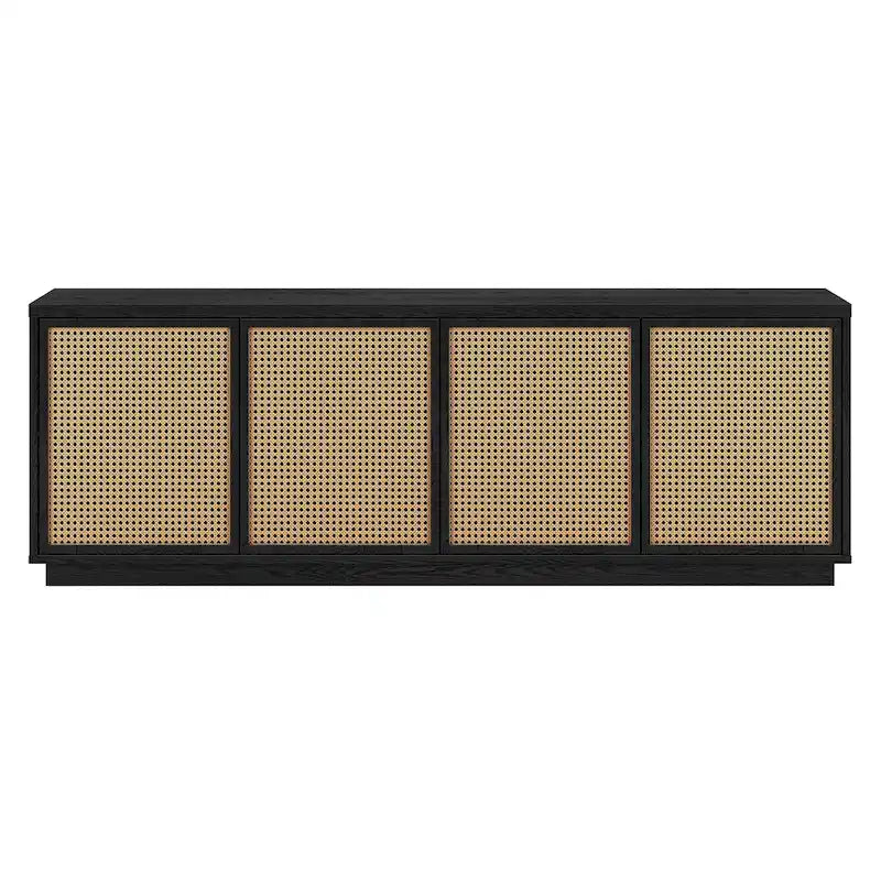 Un meuble TV rectangulaire, adapté aux téléviseurs d'une largeur maximale de 78 à 70 pouces.