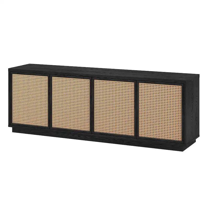 Un meuble TV rectangulaire, adapté aux téléviseurs d'une largeur maximale de 78 à 70 pouces.