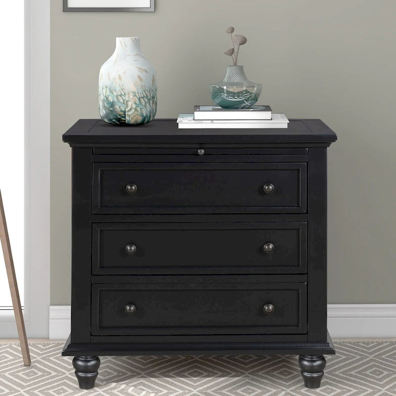 Table d'appoint en pin massif avec tablette coulissante et 3 tiroirs, montage facile