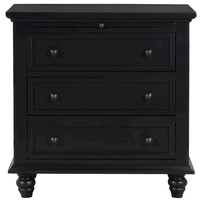 Table d'appoint en pin massif avec tablette coulissante et 3 tiroirs, montage facile
