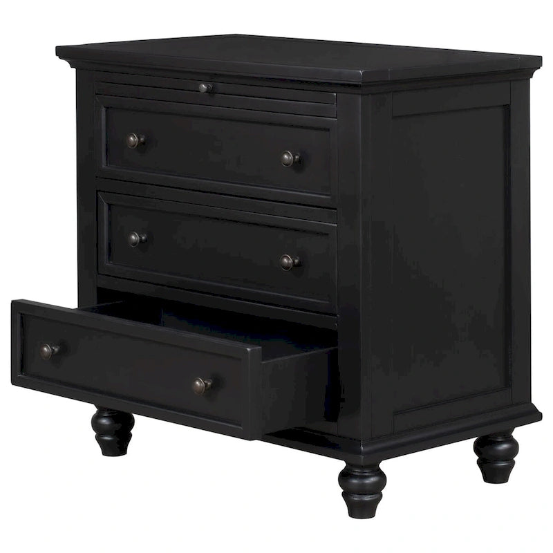 Table d'appoint en pin massif avec tablette coulissante et 3 tiroirs, montage facile