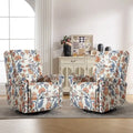 Fauteuil à bascule et planeur pivotant manuel avec motif floral, ensemble deux pièces
