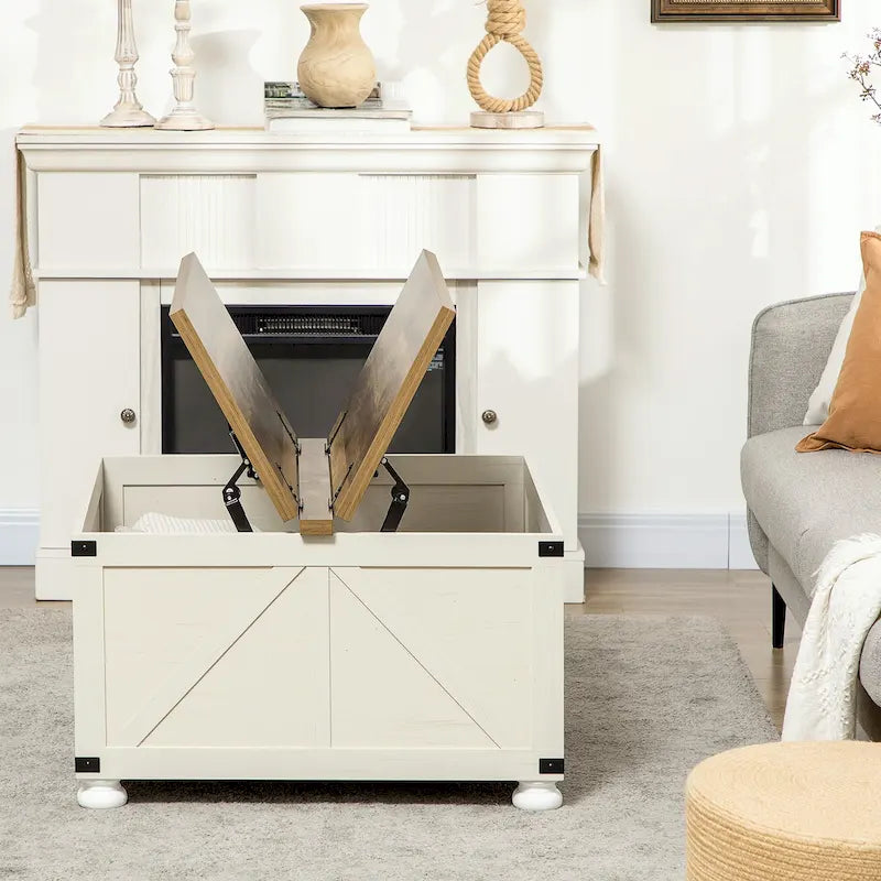 Table basse de ferme avec rangement pour salon