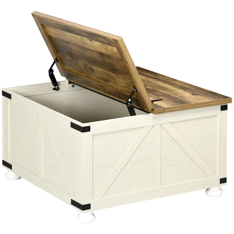 Table basse de ferme avec rangement pour salon
