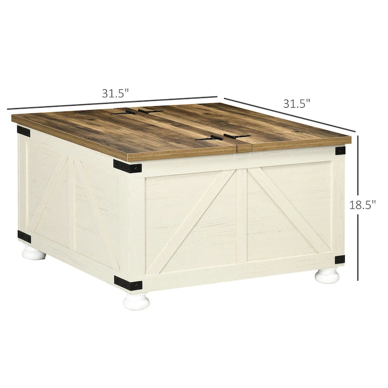 Table basse de ferme avec rangement pour salon