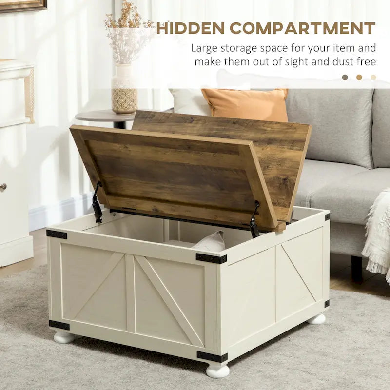 Table basse de ferme avec rangement pour salon