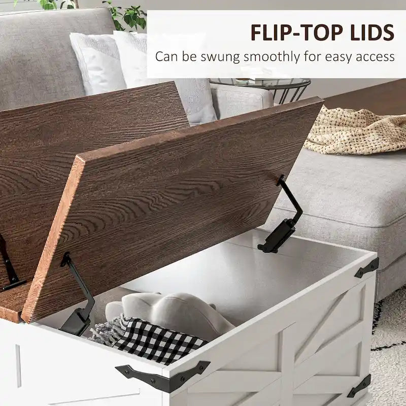 Table basse de ferme avec rangement pour salon