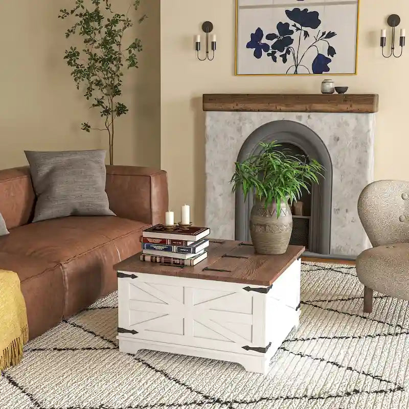 Table basse de ferme avec rangement pour salon