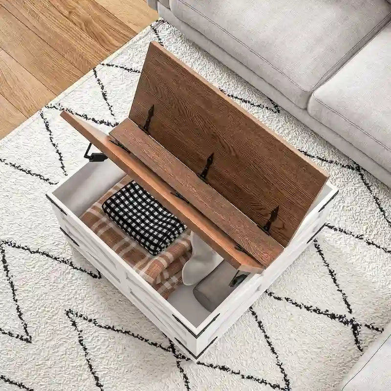 Table basse de ferme avec rangement pour salon