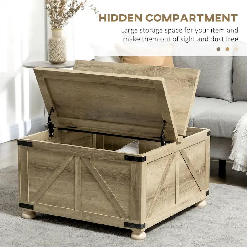 Table basse de ferme avec rangement pour salon
