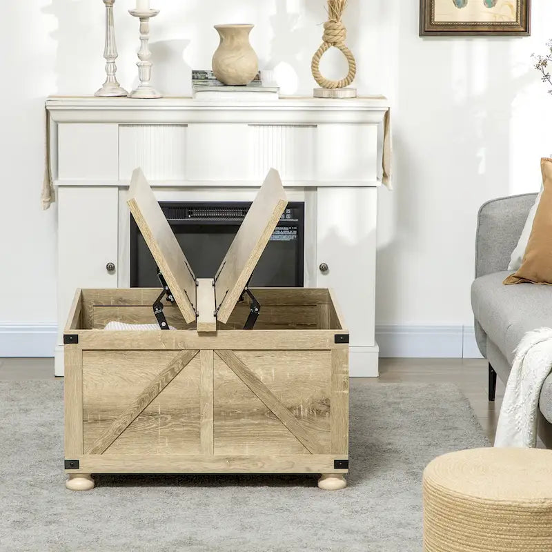 Table basse de ferme avec rangement pour salon