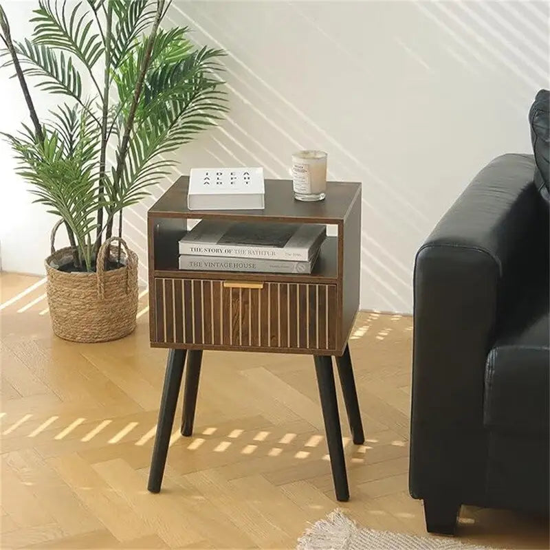 Petite table de chevet en bois avec tiroir - 30P x 40L x 60H cm