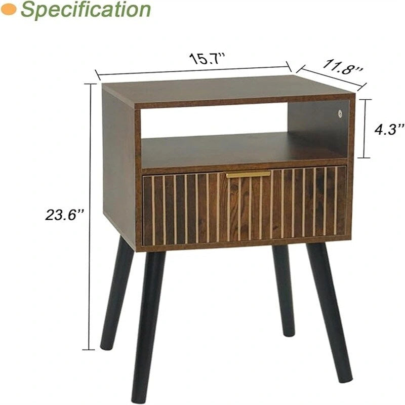 Petite table de chevet en bois avec tiroir - 30P x 40L x 60H cm